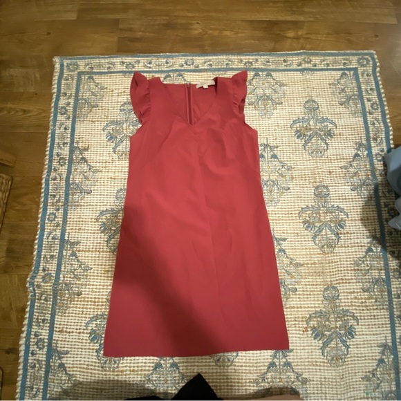 LOFT Red Ruffle Sleeve Mini Dress - Picture 2 of 6